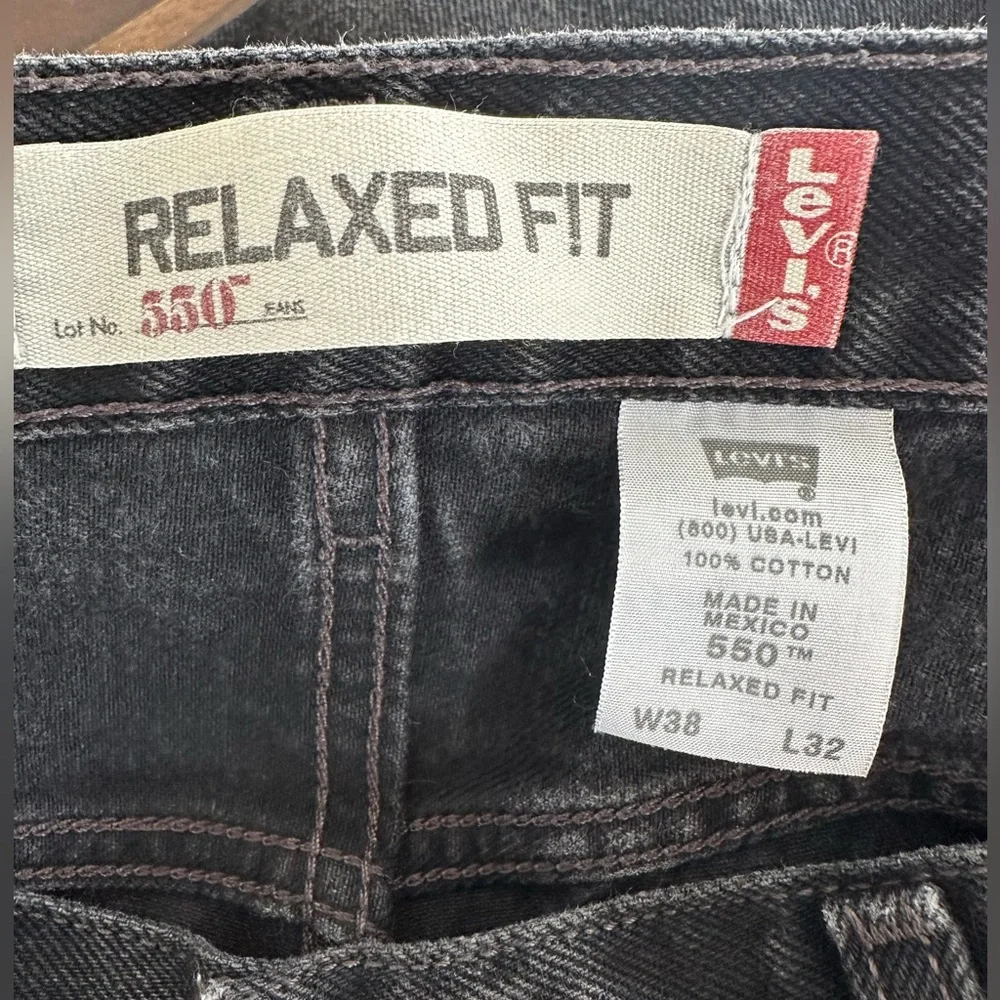 Levi’s 550 Black Jeans Relaxed Fit Tapered Y2K Mens 38x30